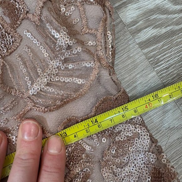 Alex Evenings Women's Midi Cap Sleeve Dress Sequin Rose Pink sz 4 - Picture 14 of 15